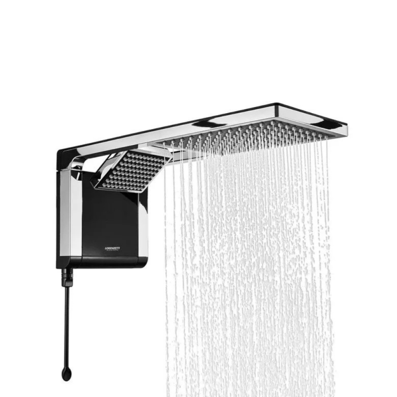 Ducha Elétrica Lorenzetti Acqua Duo 7800W 220V Preto e Cromado