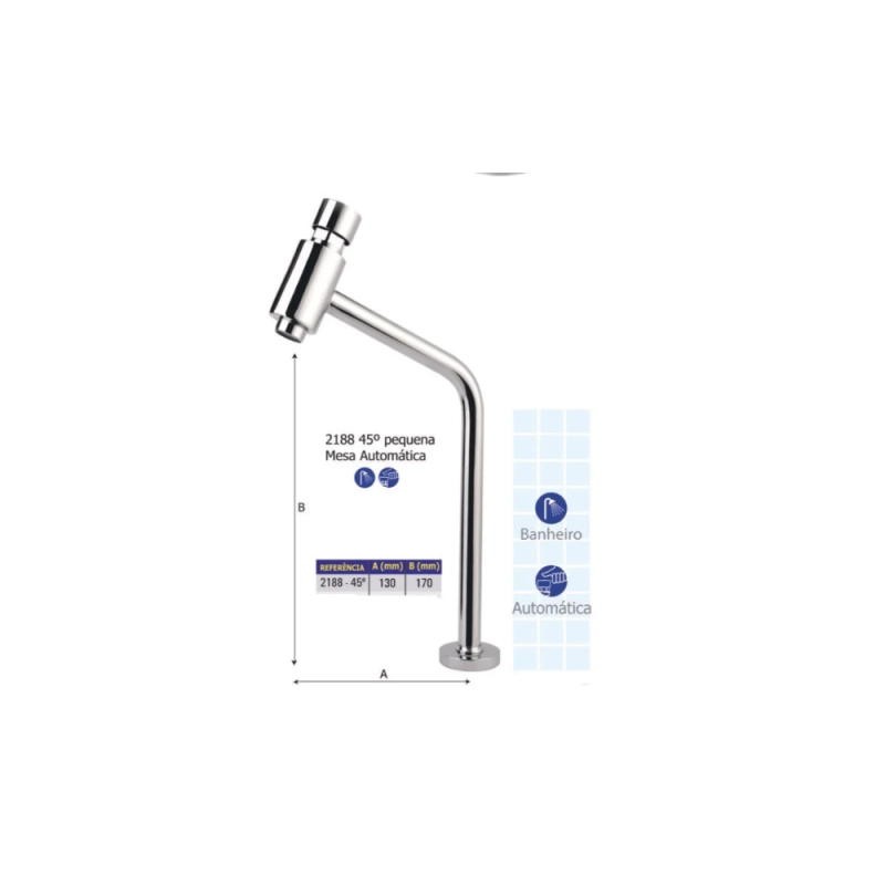 Torneira Lavatório Mesa Automática 45C Jed