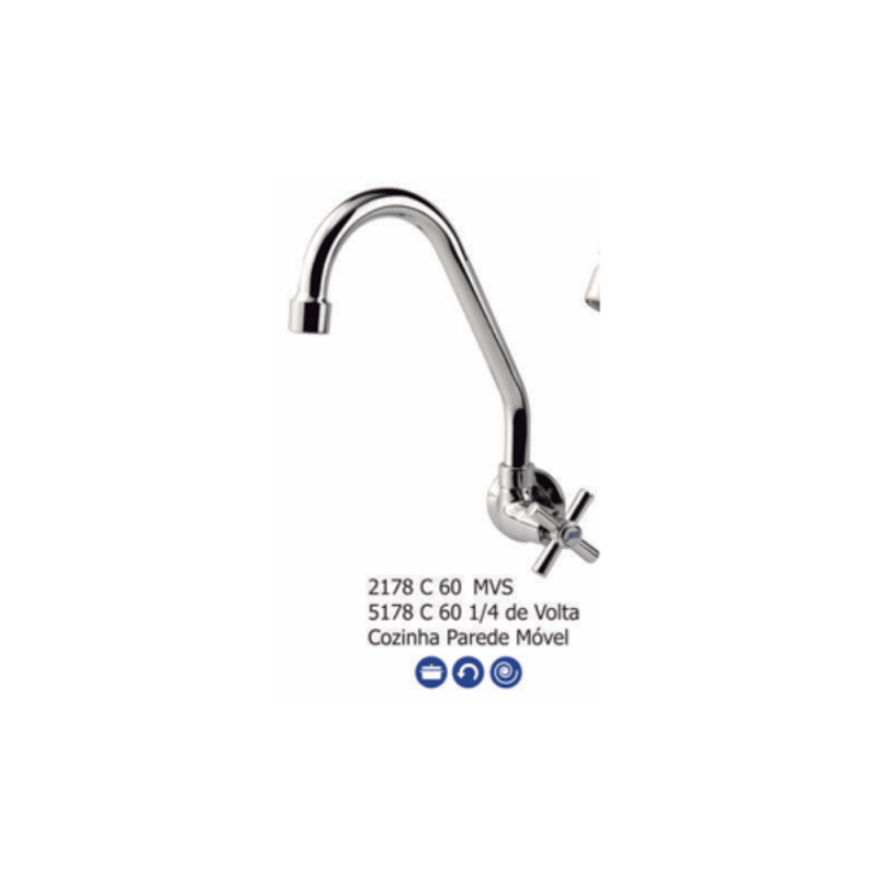 Torneira Pia (Par) Bica Móvel 2178 C37 Jed