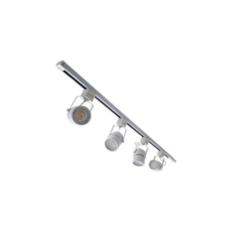 Spot Trilho 1,5m c/ 4 Lâmpadas 10W Branco